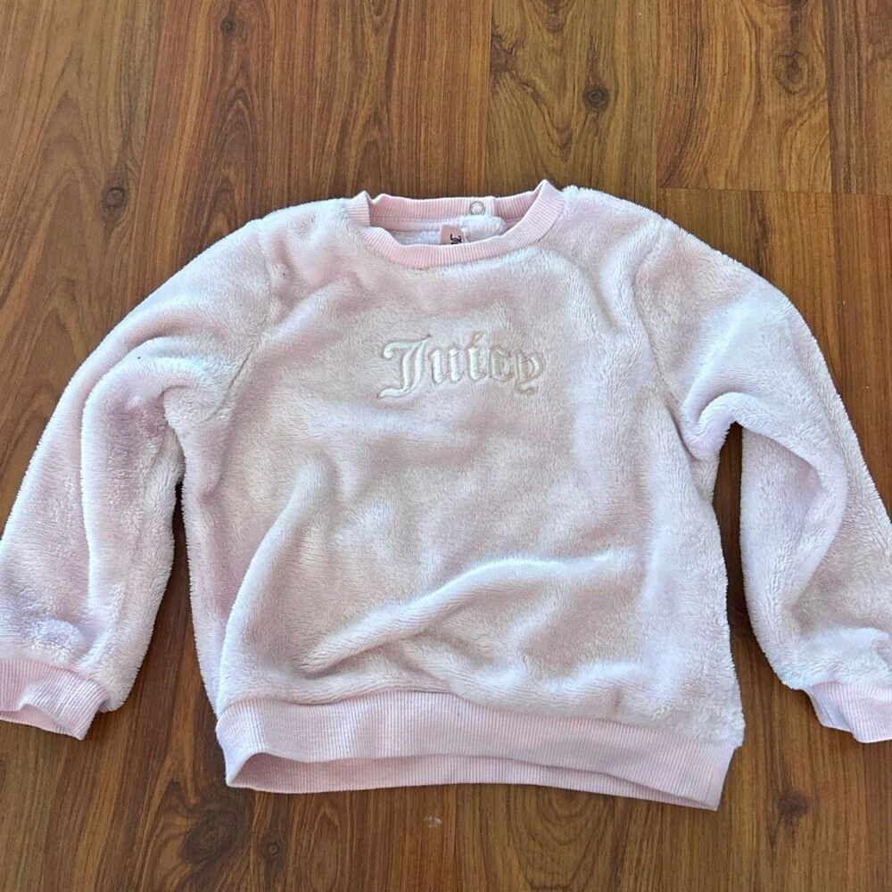 Juicy Couture pink embroidered juicy velour toddler baby girl jacket size 24 mo